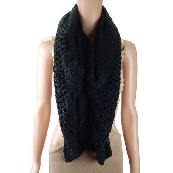 Women's Shawl Black  Multi Way Wear Knit Sweater One Size - Picture 4 of 10